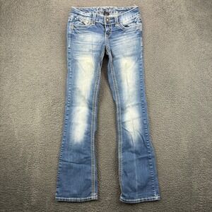 Angel Jeans Kids Girls Bootcut Distressed Blue Denim Jeans Size 3/4‎